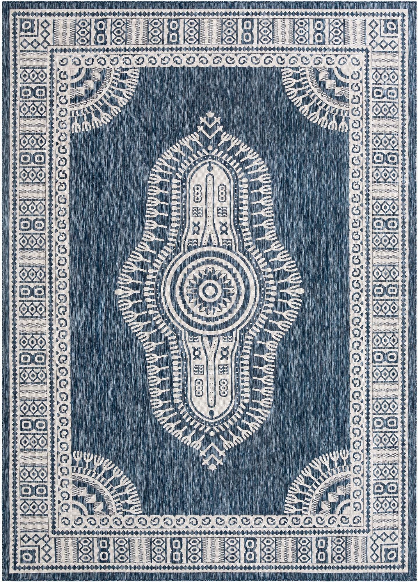 10' x 14'  Washable Traditional Indoor / Outdoor Rug