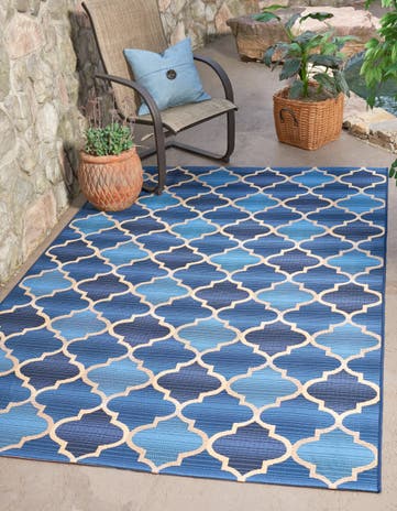 2' 2 x 3' Easy-Clean Trellis Indoor / Outdoor Rug