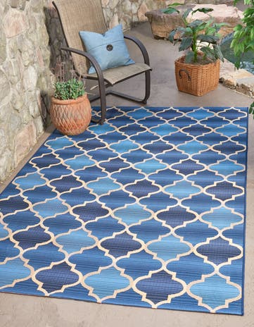 2' 2 x 3' Easy-Clean Trellis Indoor / Outdoor Rug