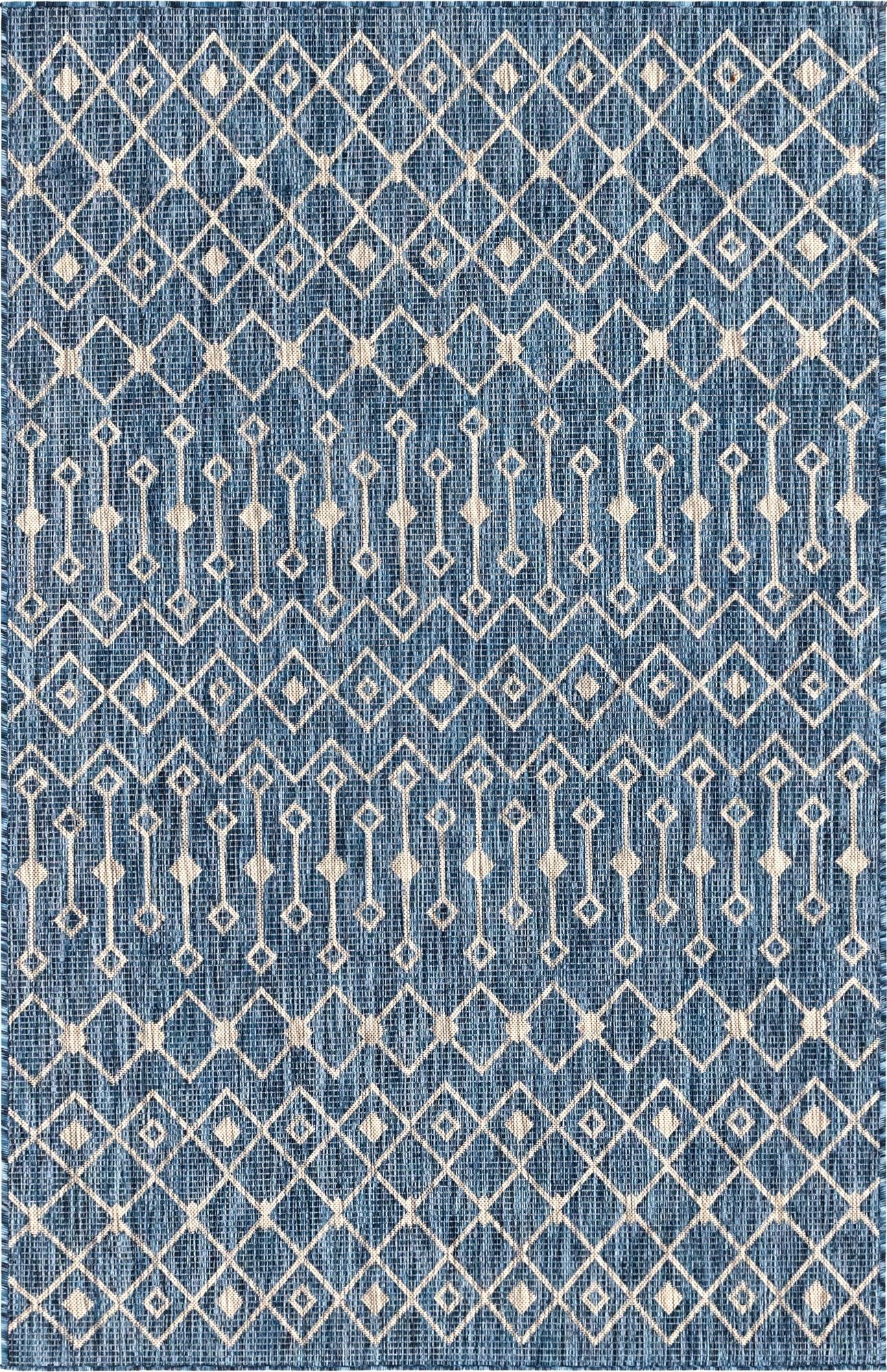 Primary image 5' 3 x 8'  Washable Trellis Indoor / Outdoor Rug