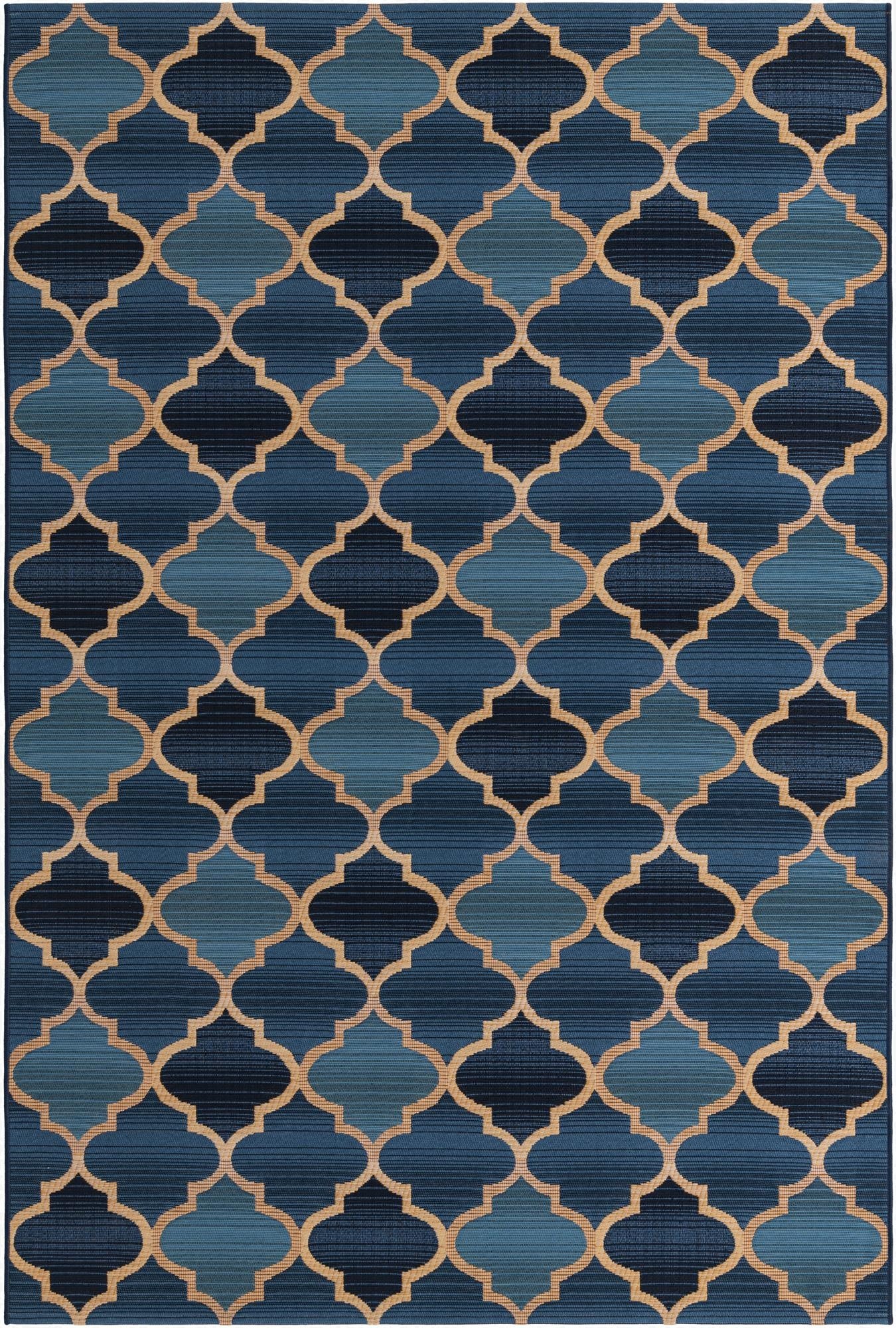 5' 3 x 8'  Washable Trellis Indoor / Outdoor Rug