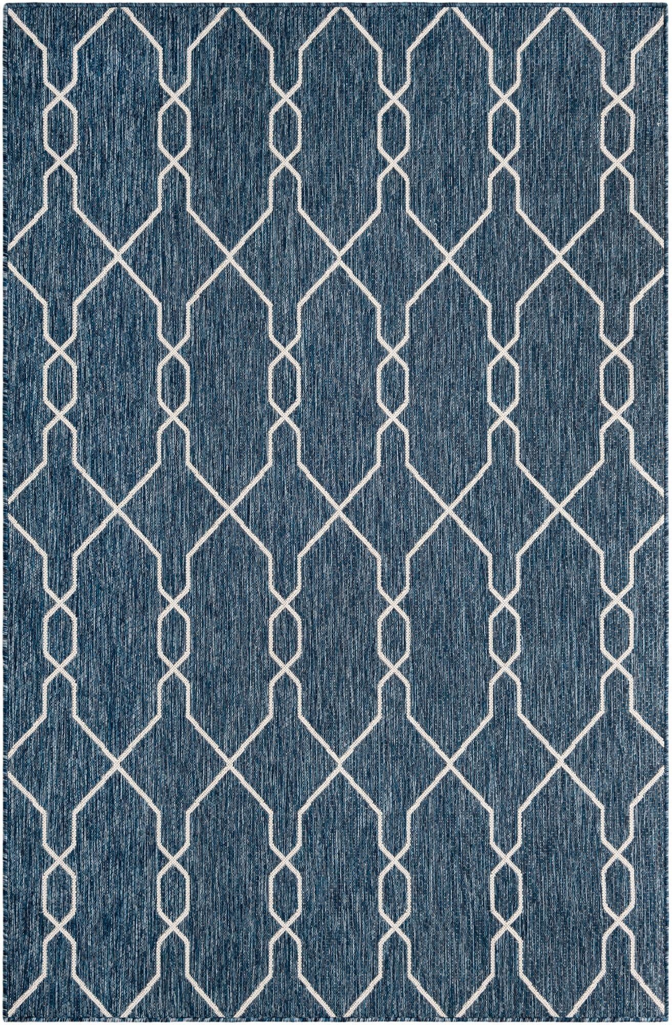 5' 3 x 8'  Washable Trellis Indoor / Outdoor Rug