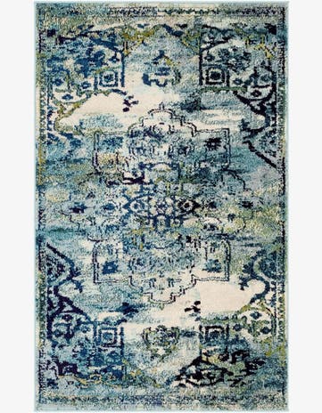 Blue Washable Palazzo Rug