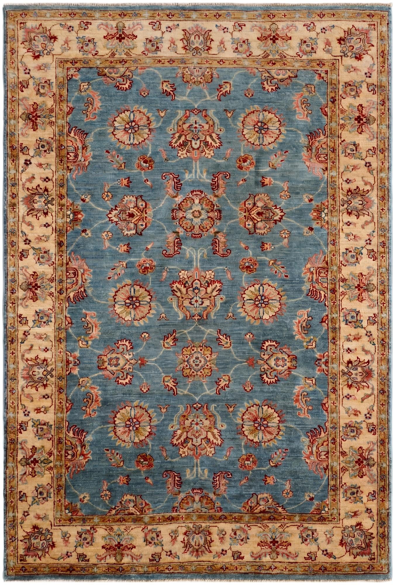 4' x 6' Hand Knotted Pershawar Ziegler Rug