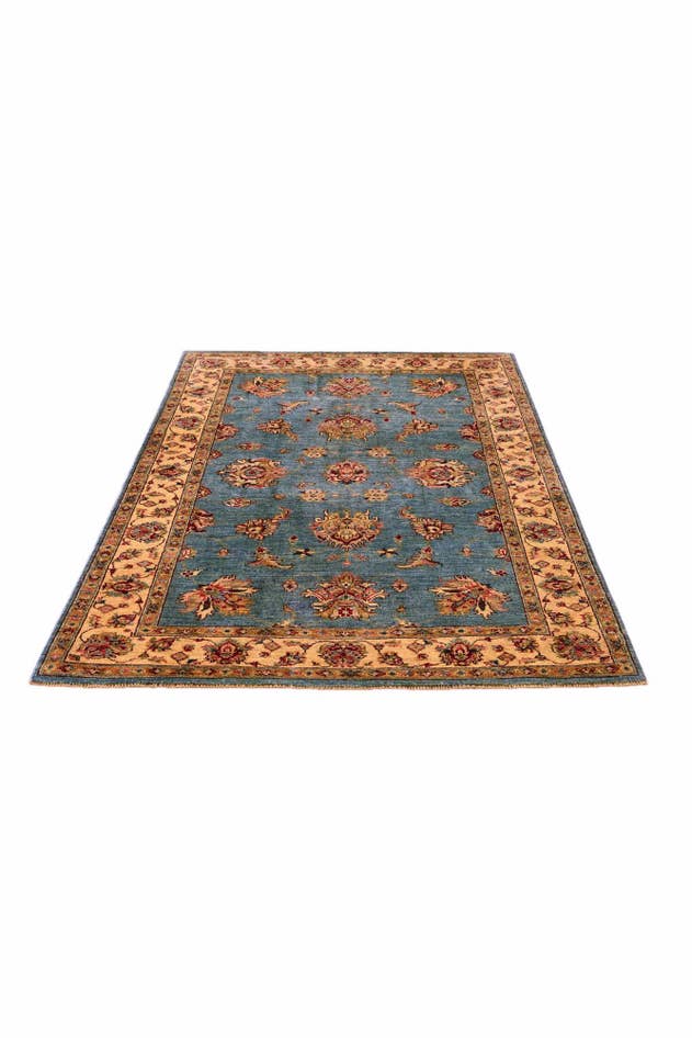 Detail image of 4' x 6' 4 Hand Knotted Pershawar Ziegler Rug