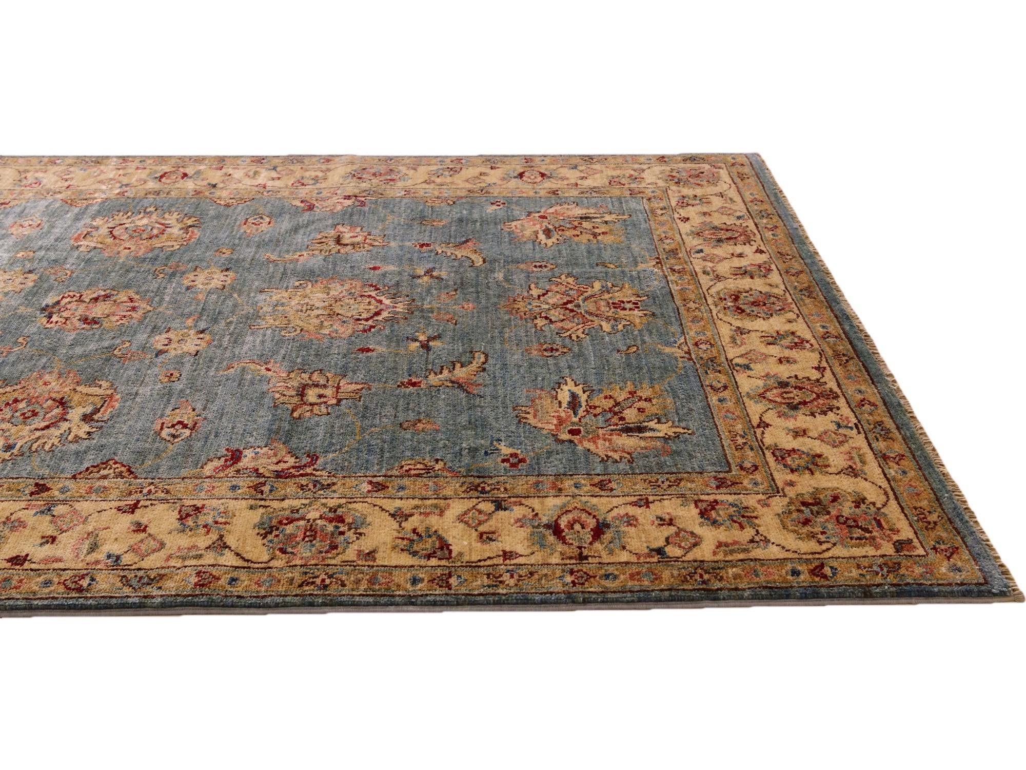4' x 6' 4 Hand Knotted Pershawar Ziegler Rug