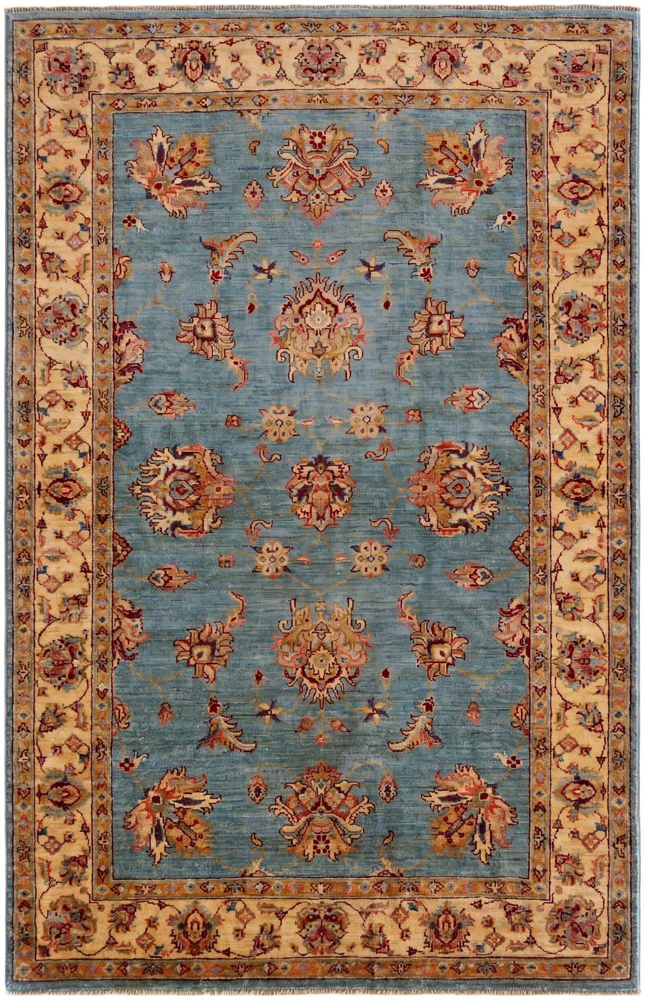 4' x 6' 4 Hand Knotted Pershawar Ziegler Rug