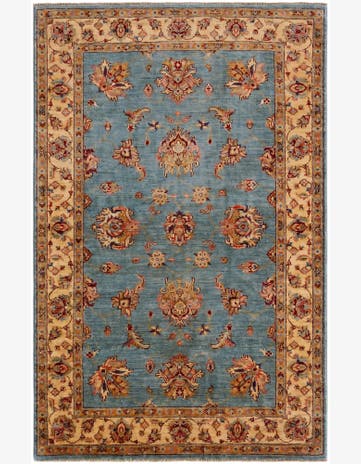 4' x 6' 4 Hand Knotted Pershawar Ziegler Rug