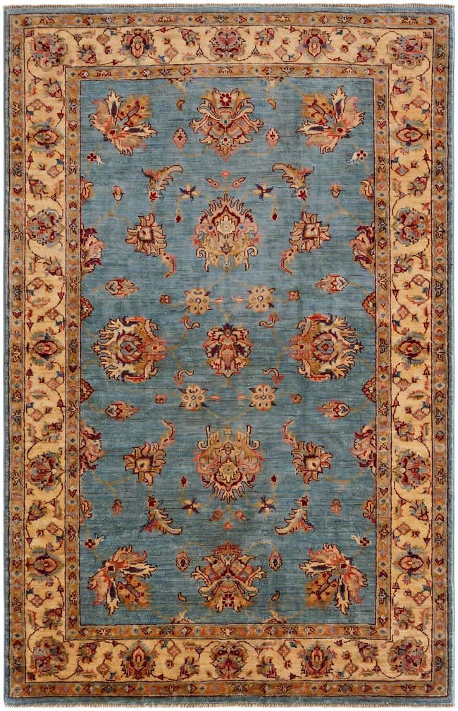 4' x 6' 4 Hand Knotted Pershawar Ziegler Rug