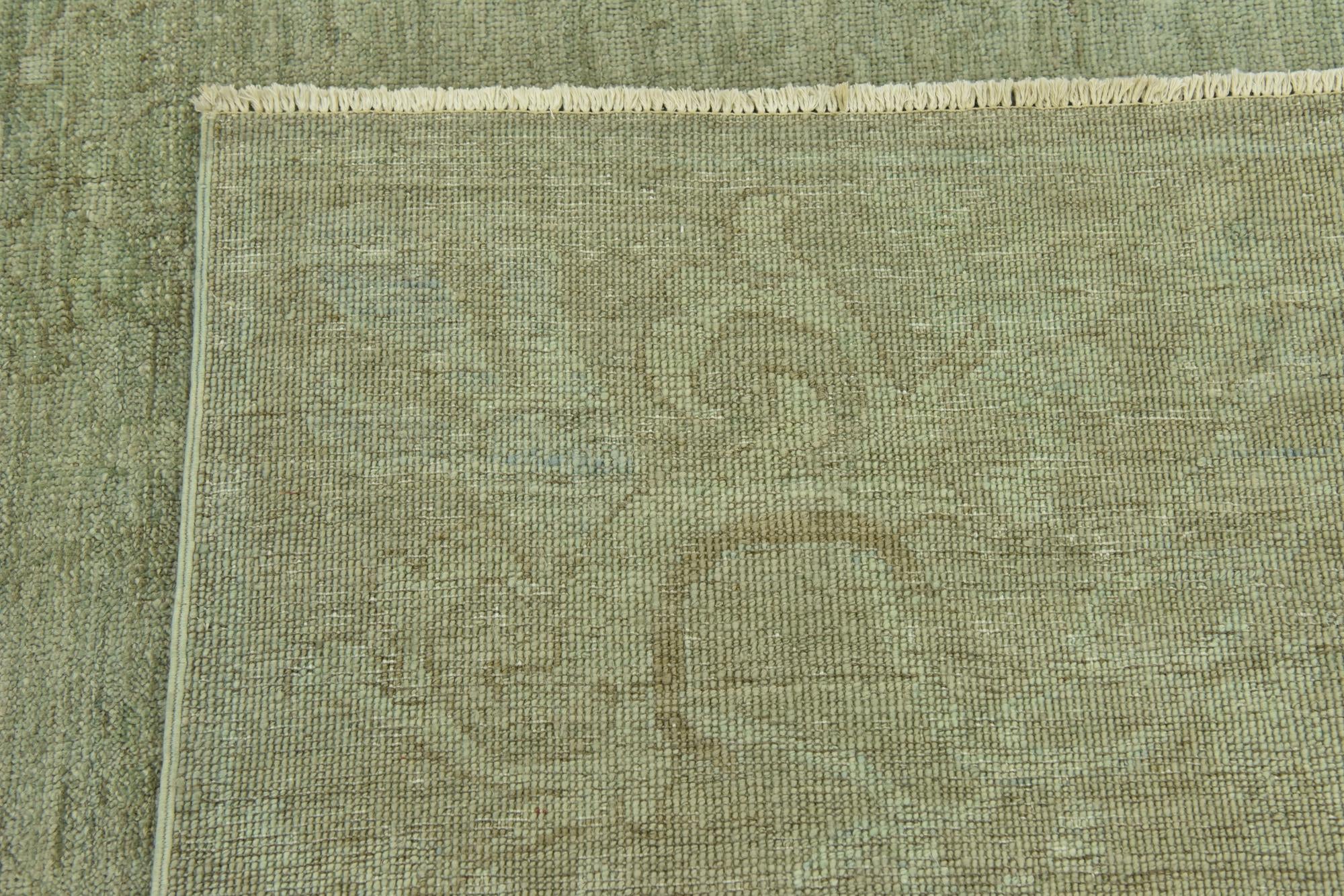 7' 9 x 9' 11 Hand Knotted Peshawar Ziegler Wool Rug