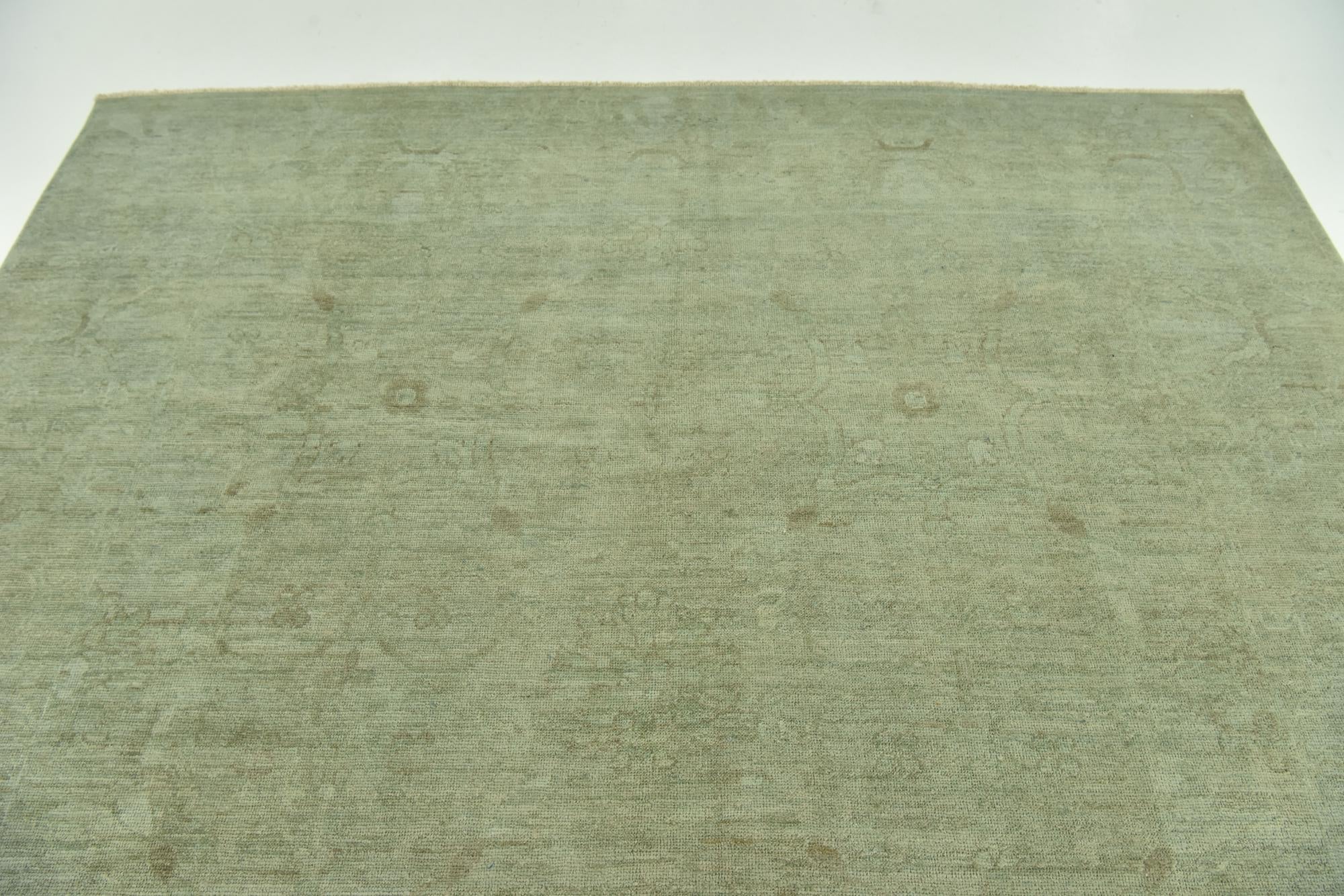 7' 9 x 9' 11 Hand Knotted Peshawar Ziegler Wool Rug