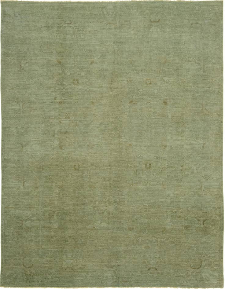 Detail image of 7' 9 x 9' 11 Hand Knotted Peshawar Ziegler Wool Rug