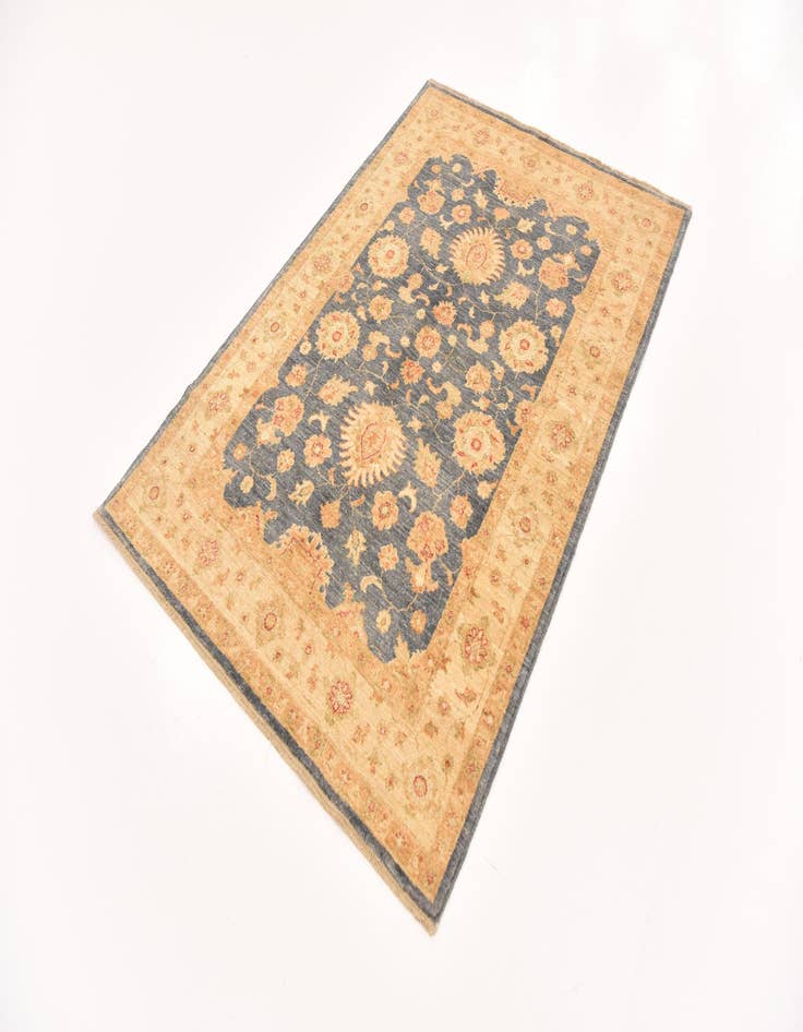 Detail image of 4' 2 x 6' Hand Knotted Peshawar Ziegler Rug