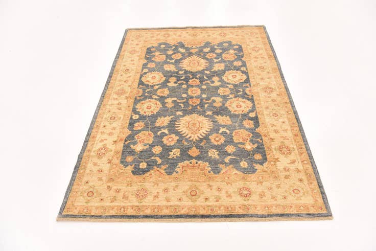 Detail image of 4' 2 x 6' Hand Knotted Peshawar Ziegler Rug