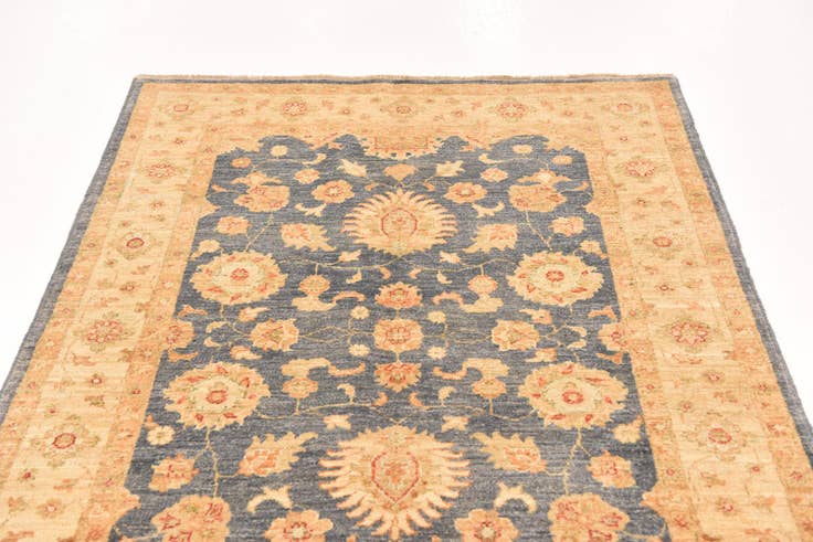 Detail image of 4' 2 x 6' Hand Knotted Peshawar Ziegler Rug