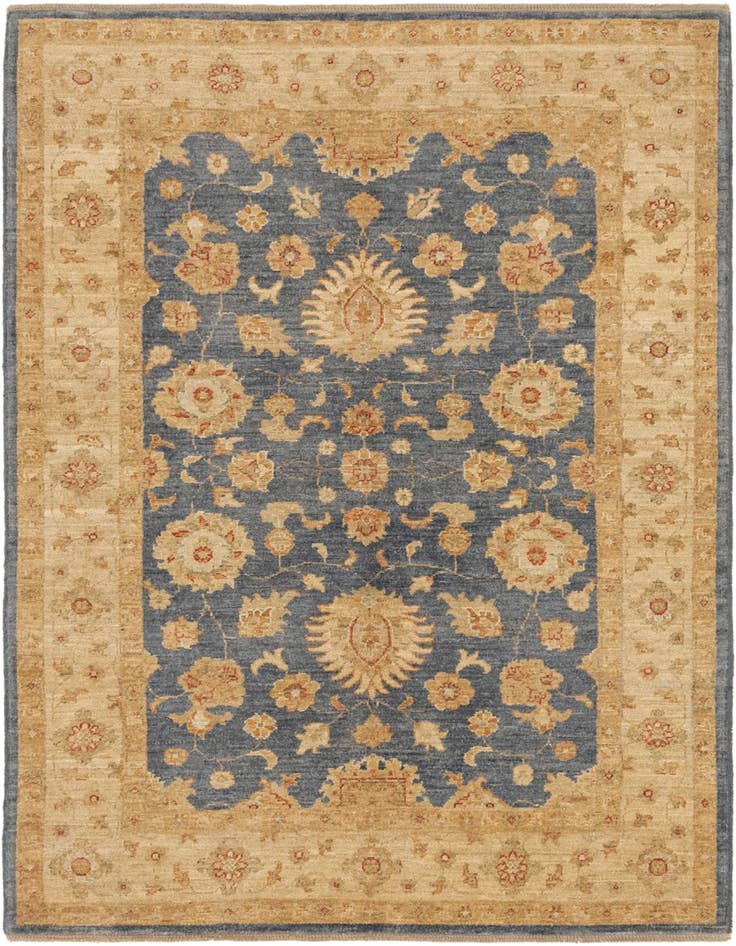 Detail image of 4' 2 x 6' Hand Knotted Peshawar Ziegler Rug