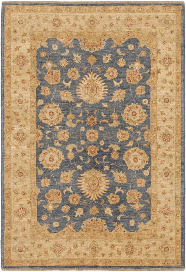 Detail image of 4' 2 x 6' Hand Knotted Peshawar Ziegler Rug