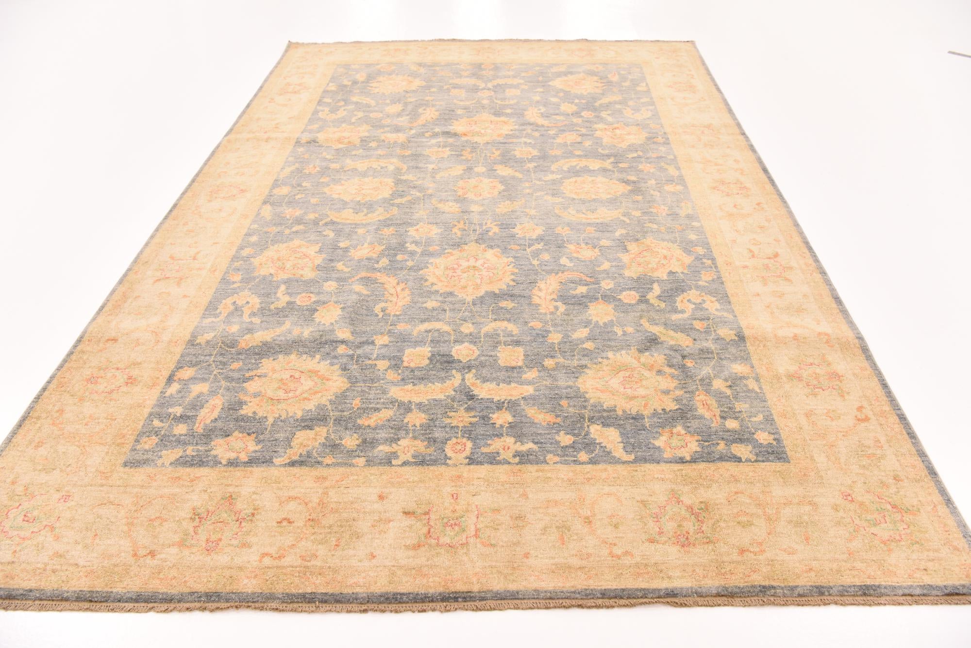 6' 9 x 9' 11 Hand Knotted Peshawar Ziegler Rug