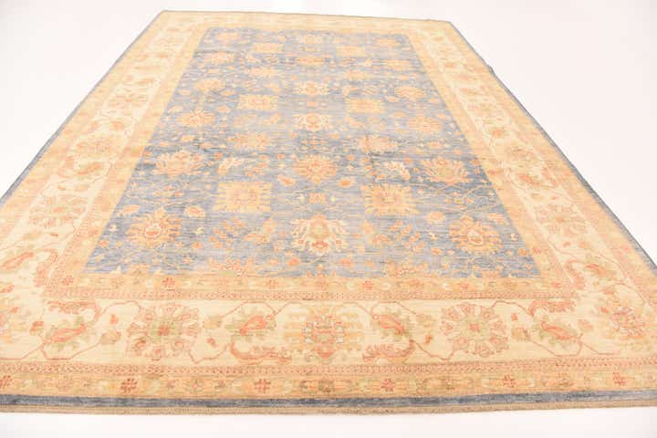 9' x 12' 5 Hand Knotted Peshawar Ziegler Rug