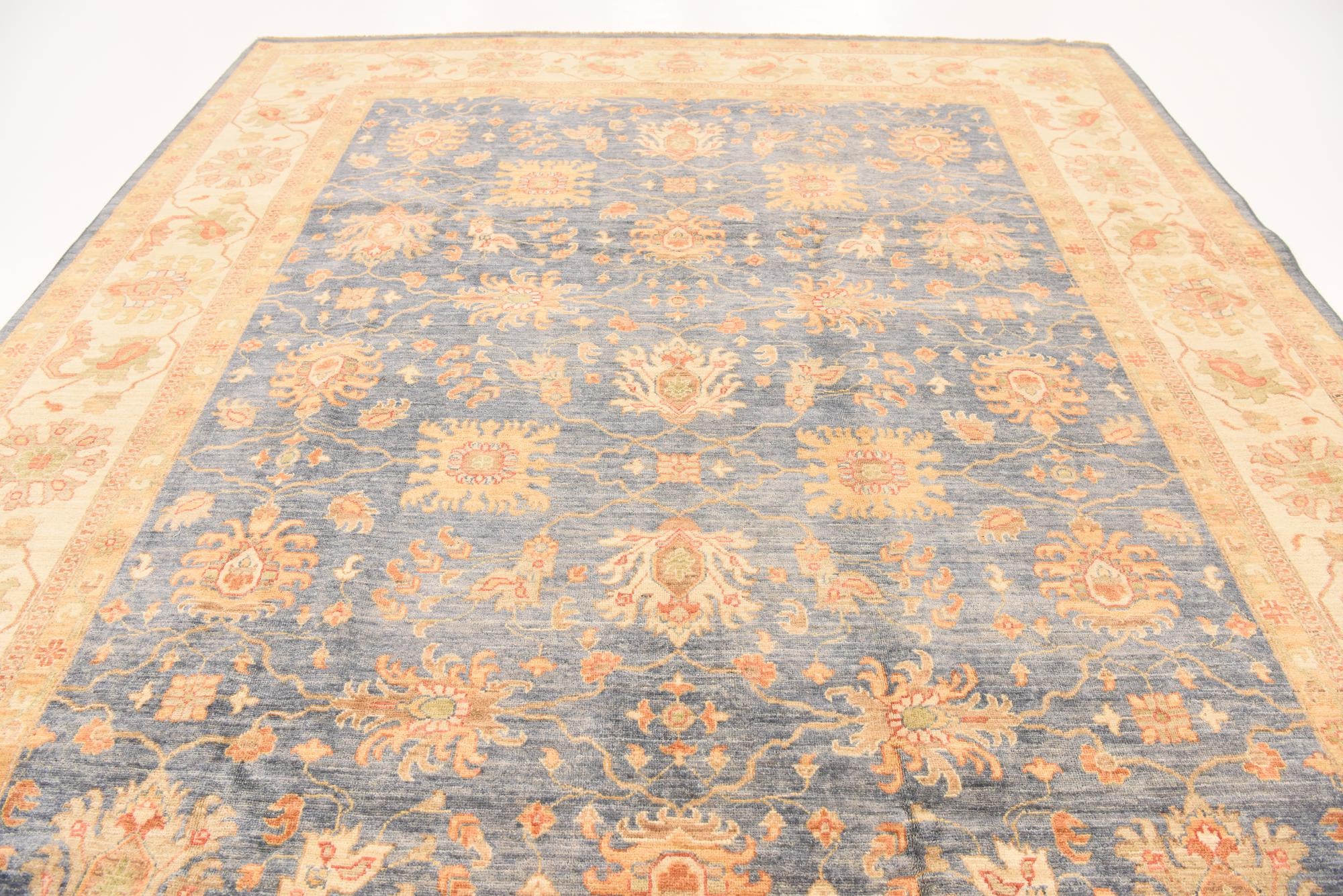 9' x 12' 5 Hand Knotted Peshawar Ziegler Rug