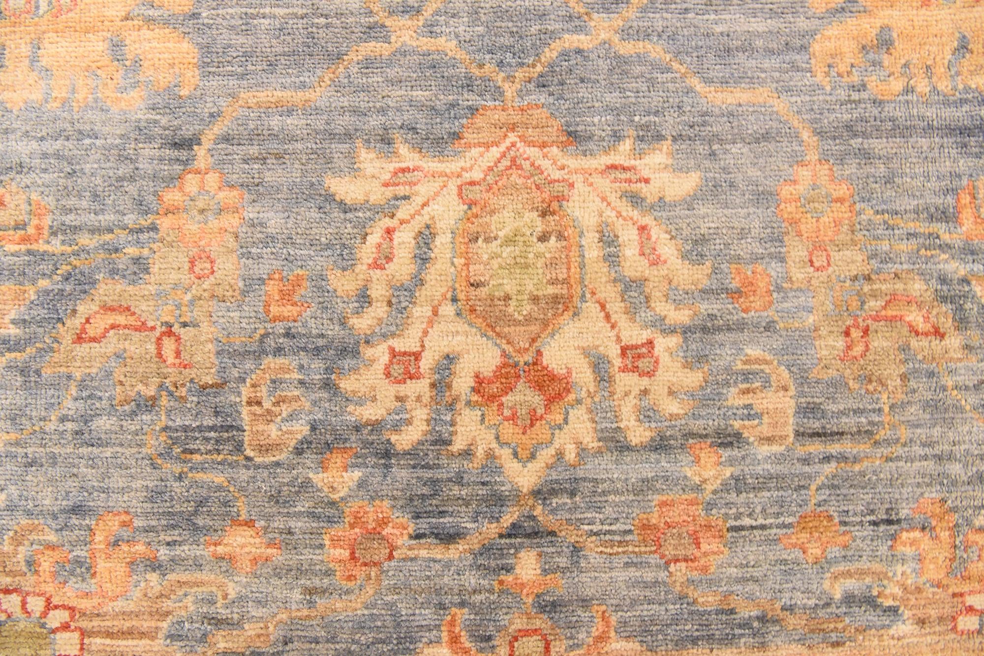 9' x 12' 5 Hand Knotted Peshawar Ziegler Rug