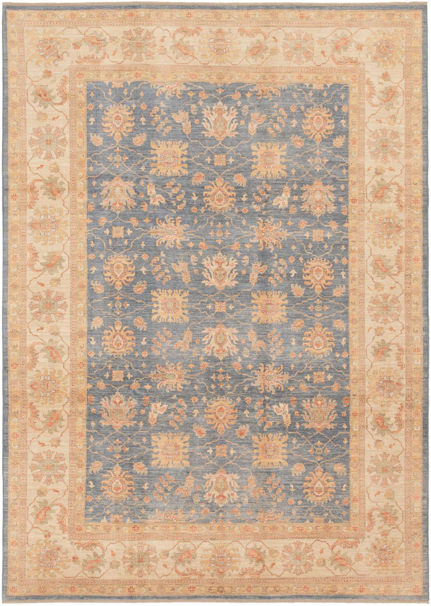 9' x 12' 5 Hand Knotted Peshawar Ziegler Rug