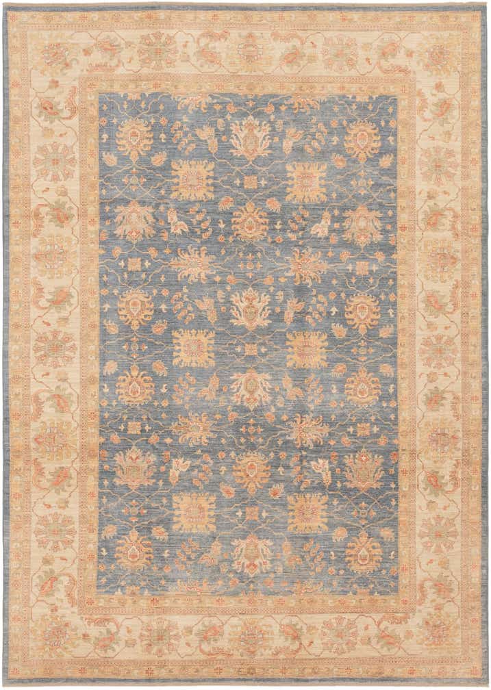 9' x 12' 5 Hand Knotted Peshawar Ziegler Rug