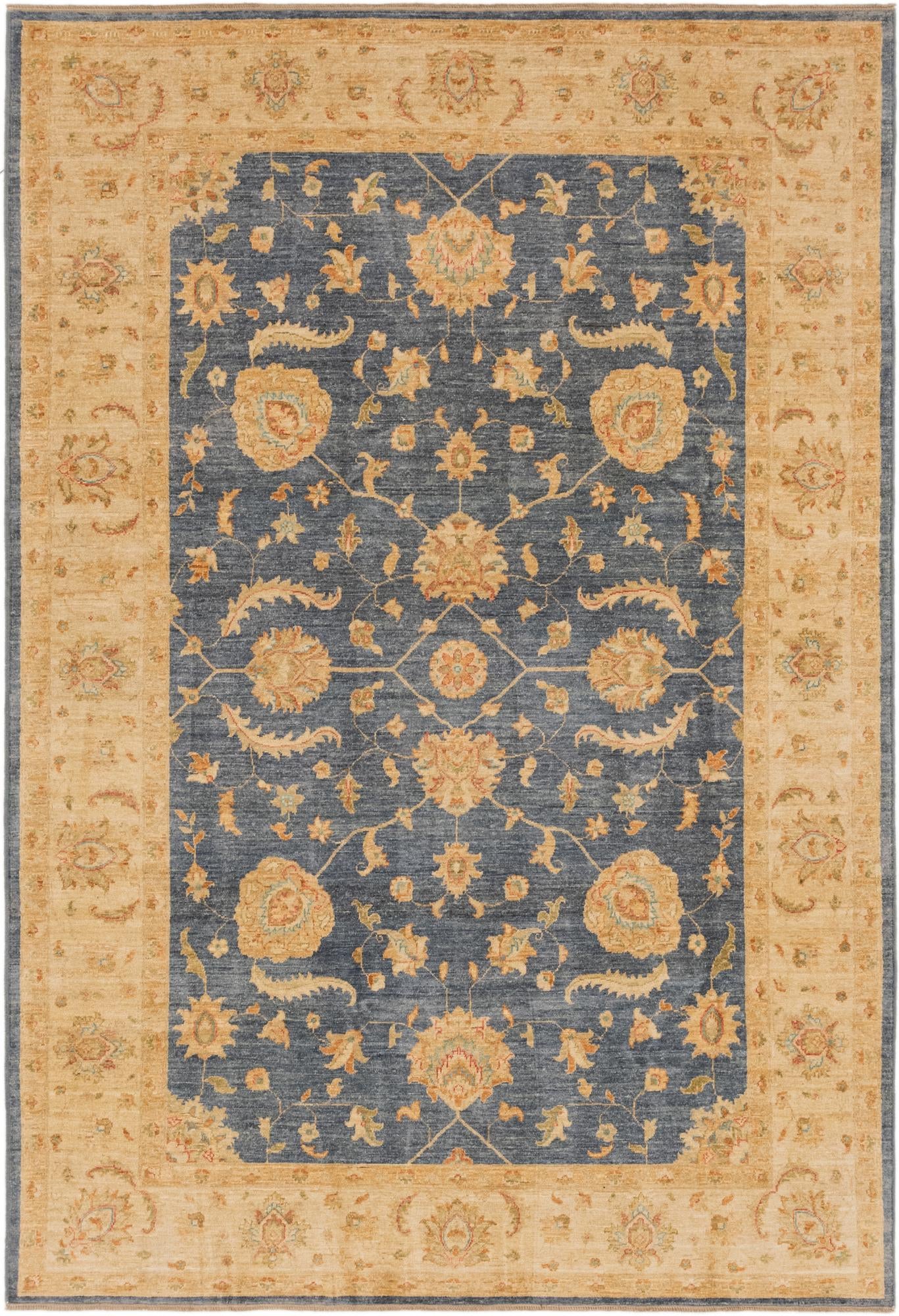 6' 8 x 9' 8 Hand Knotted Peshawar Ziegler Rug