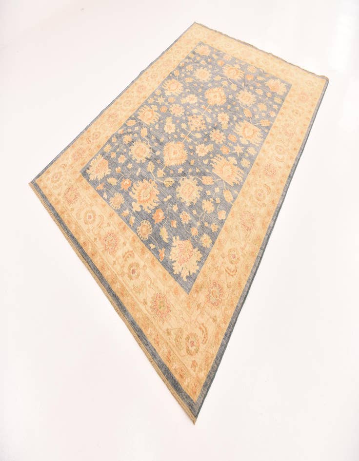 Detail image of 6' 8 x 9'  Hand Knotted Peshawar Ziegler Rug