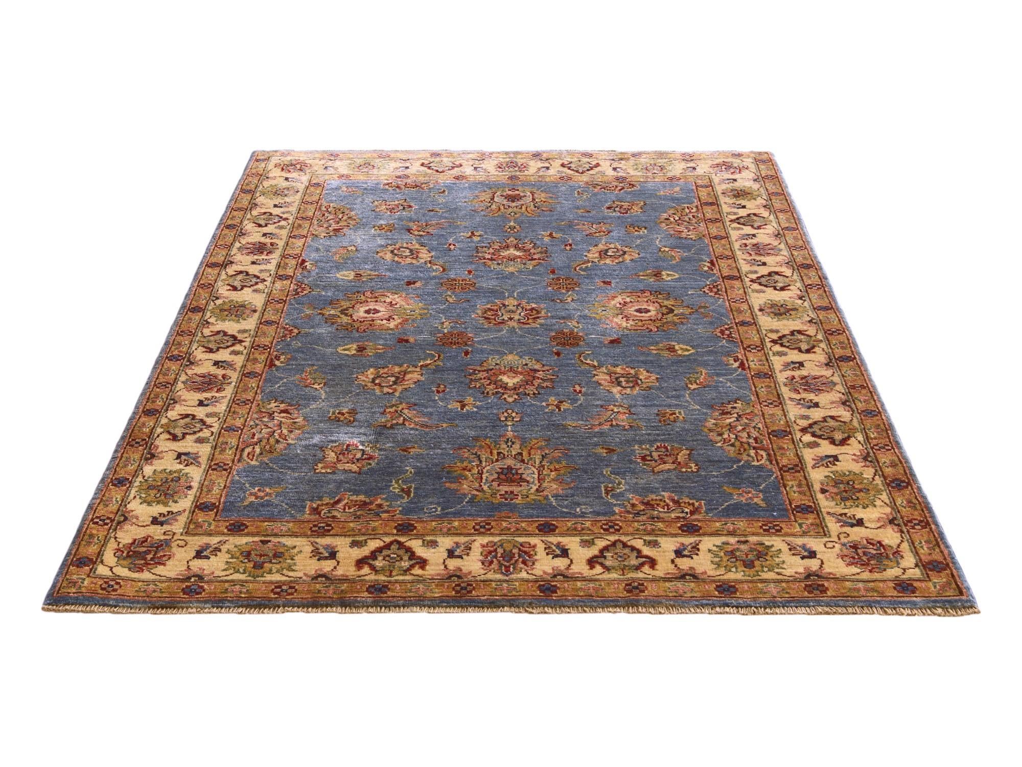 4' 1 x 5' 9 Hand Knotted Peshawar Ziegler Rug
