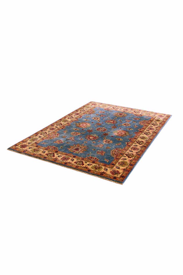 Detail image of 4' 1 x 5' 9 Hand Knotted Peshawar Ziegler Rug