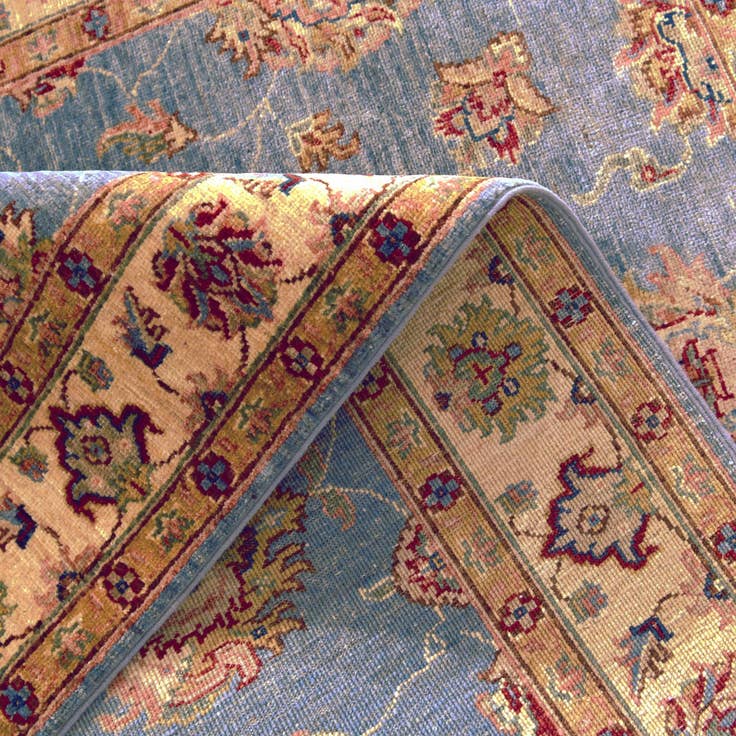 Detail image of 4' 1 x 5' 9 Hand Knotted Peshawar Ziegler Rug