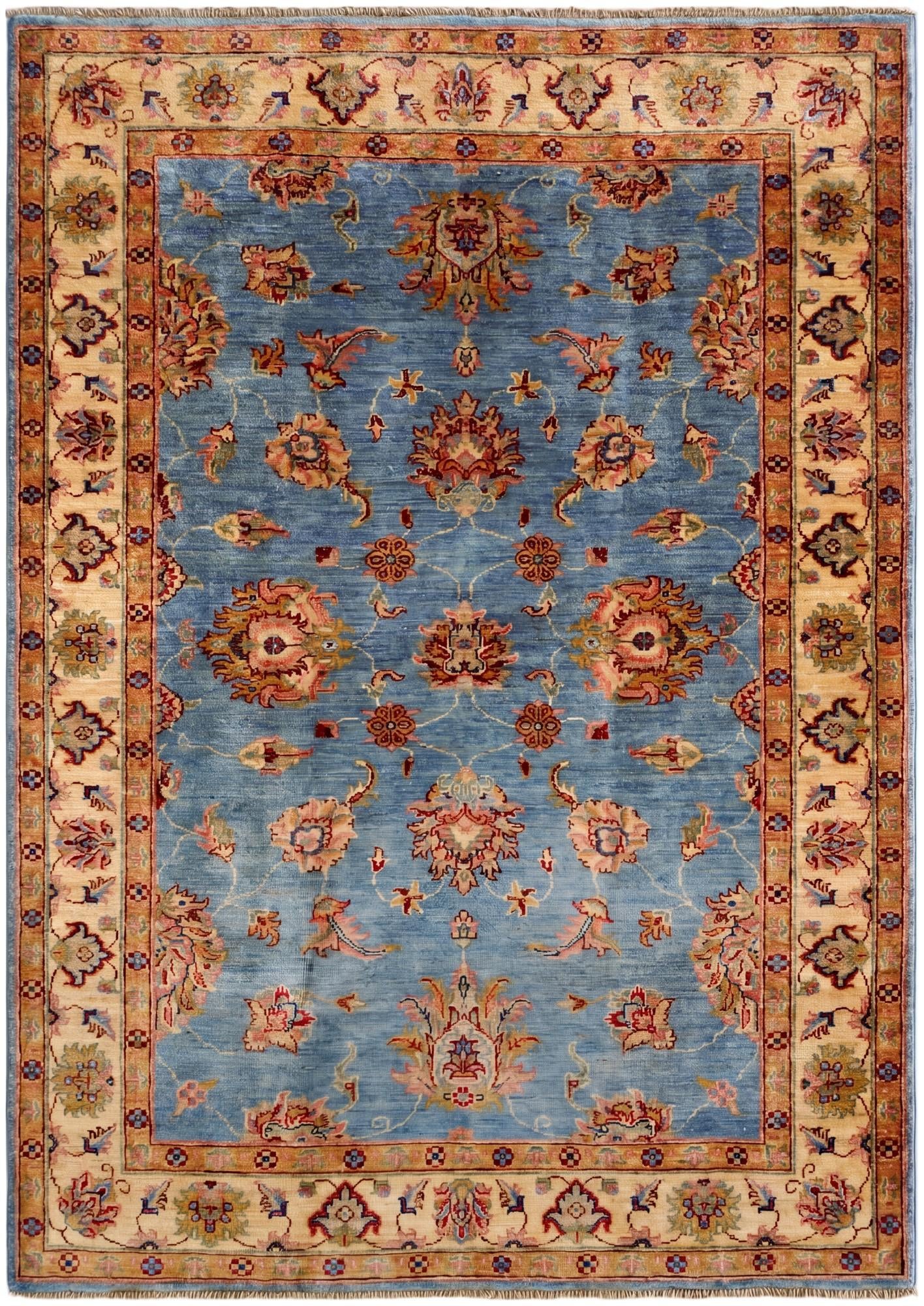 4' 1 x 5' 9 Hand Knotted Peshawar Ziegler Rug
