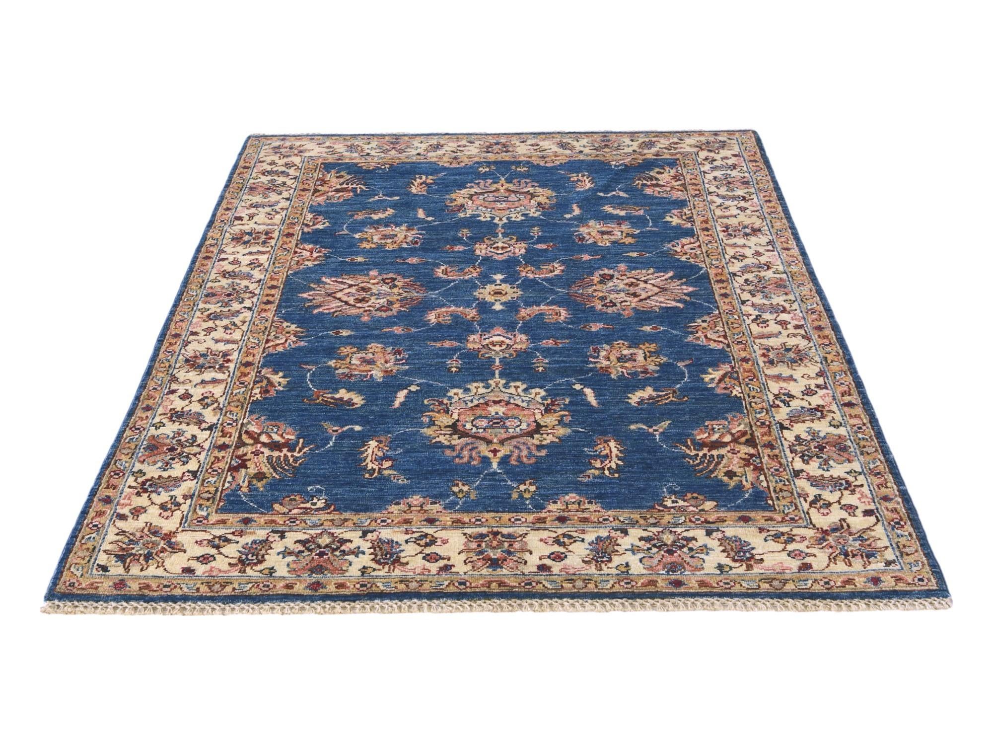 4' 1 x 6' Hand Knotted Peshawar Ziegler Rug