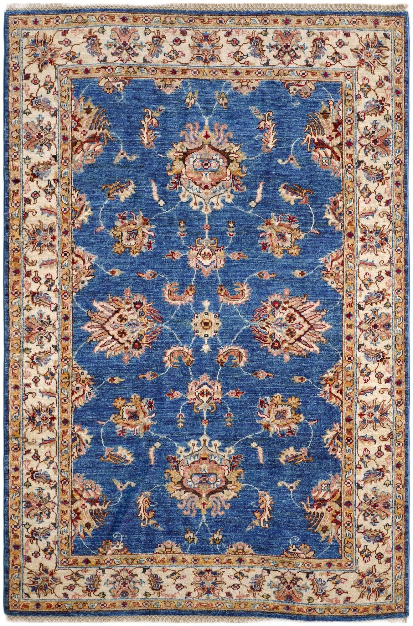 4' 1 x 6' Hand Knotted Peshawar Ziegler Rug
