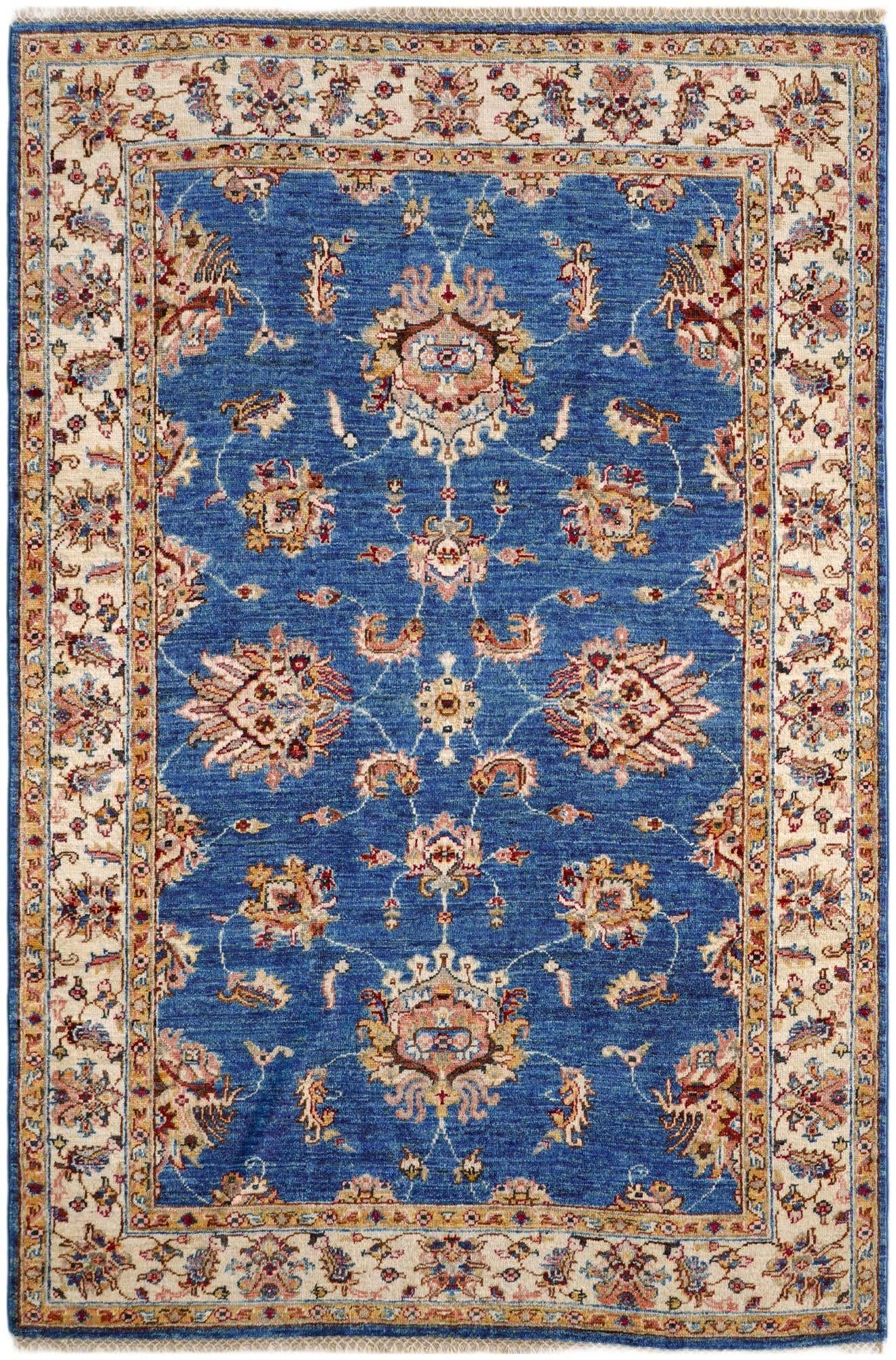 4' 1 x 6' Hand Knotted Peshawar Ziegler Rug