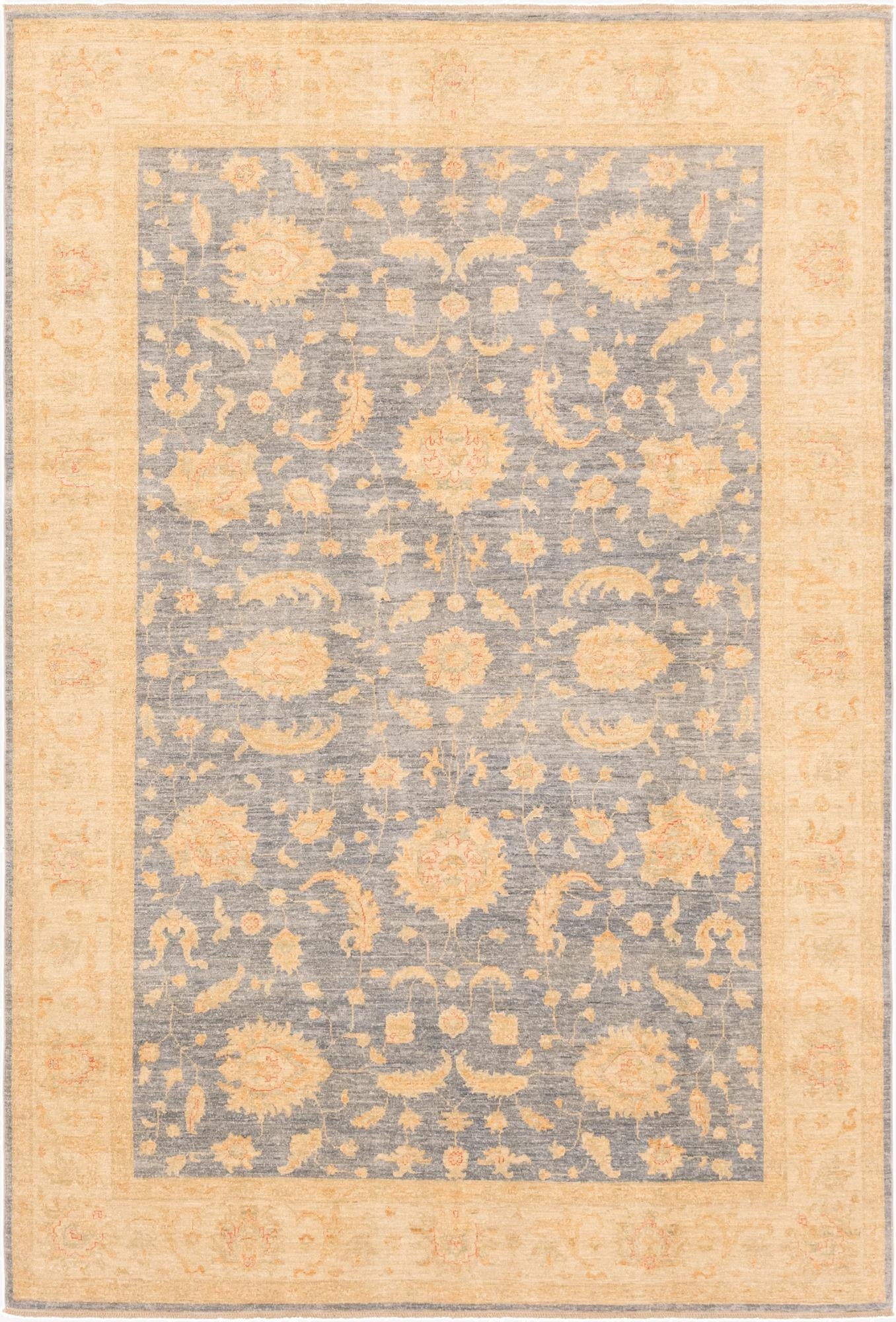 6' 9 x 9' 11  Hand Knotted Peshawar Ziegler Rug