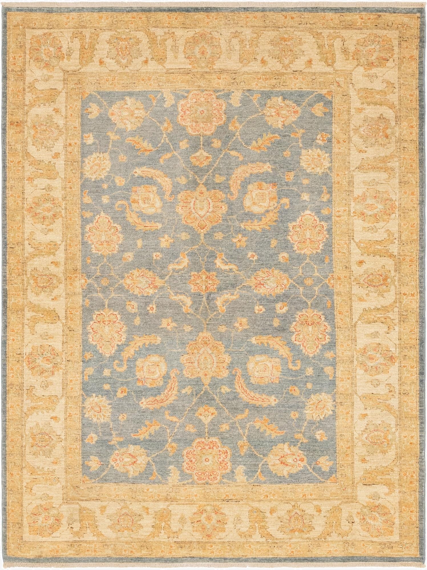 5' 9 x 7' 8  Hand Knotted Peshawar Ziegler Rug