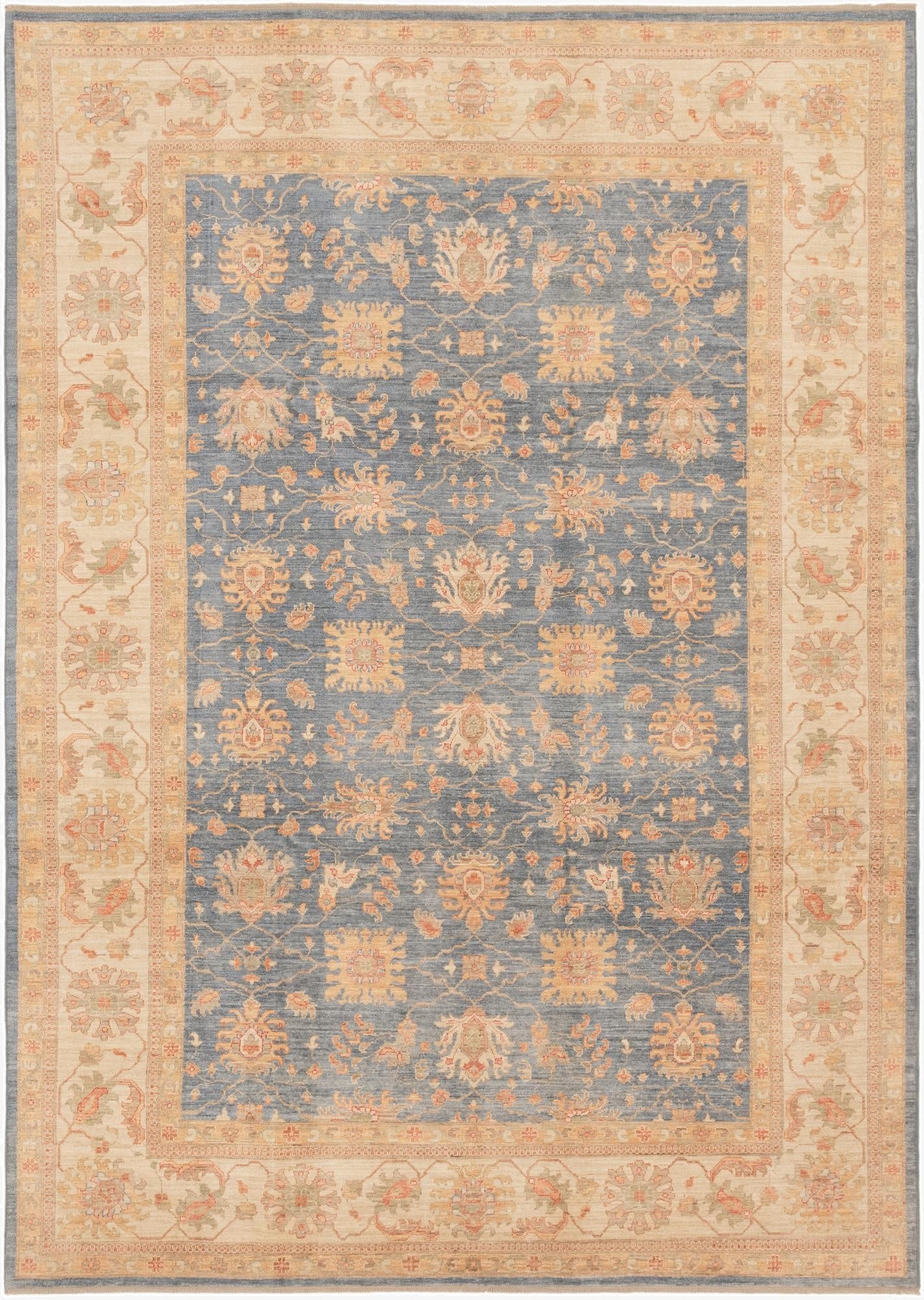 9' x 12' 5  Hand Knotted Peshawar Ziegler Rug