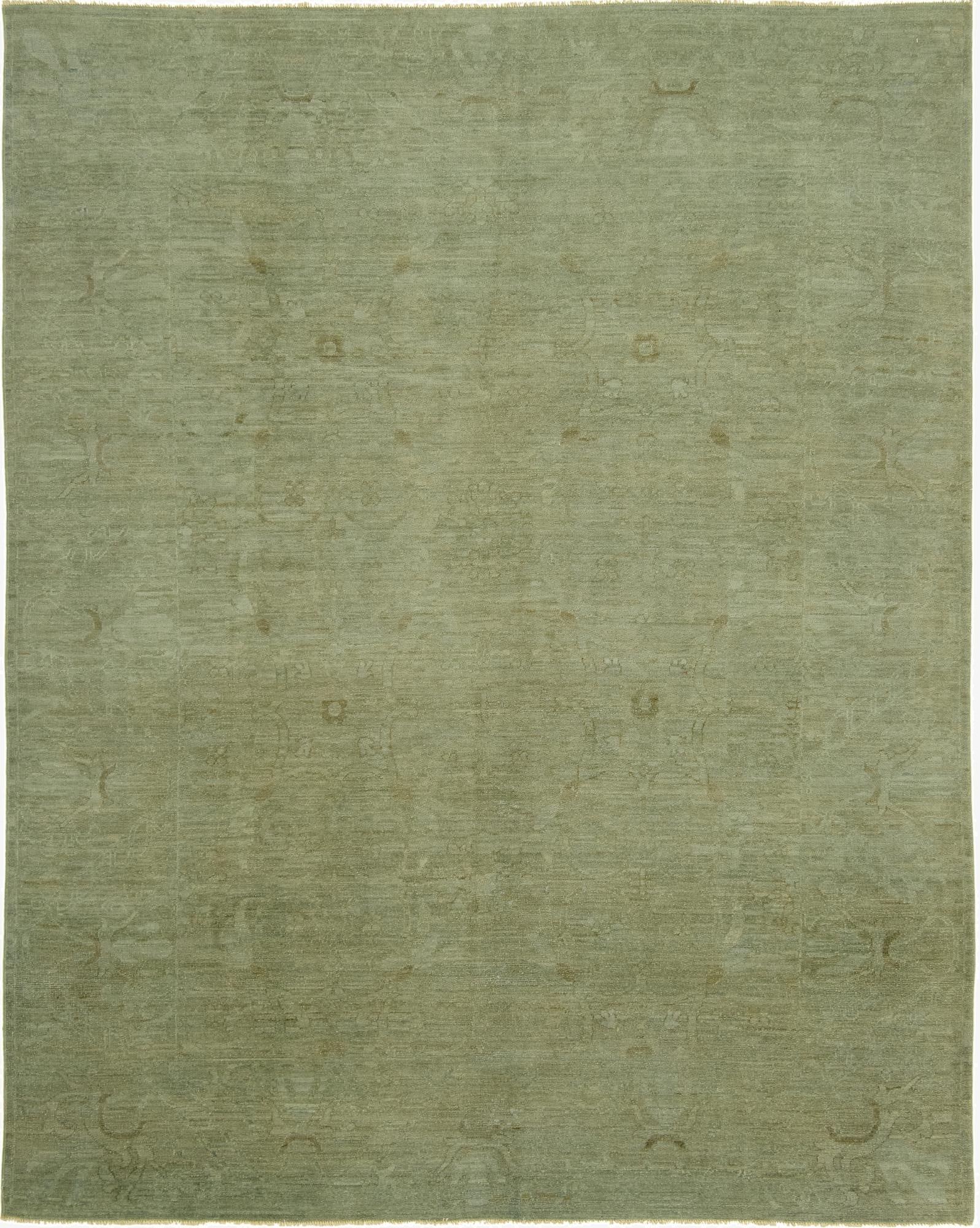 7' 9 x 9' 11  Hand Knotted Peshawar Ziegler Wool Rug