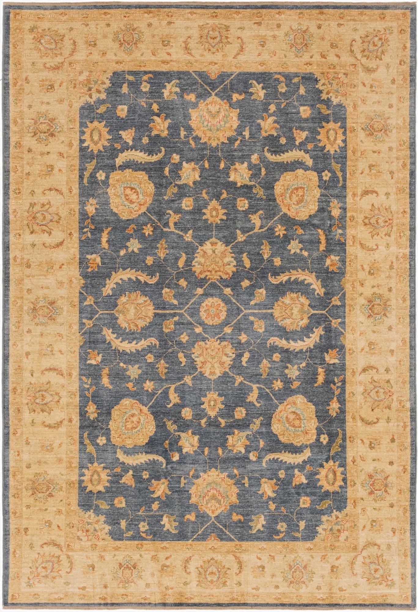 6' 8 x 9' 8  Hand Knotted Peshawar Ziegler Rug