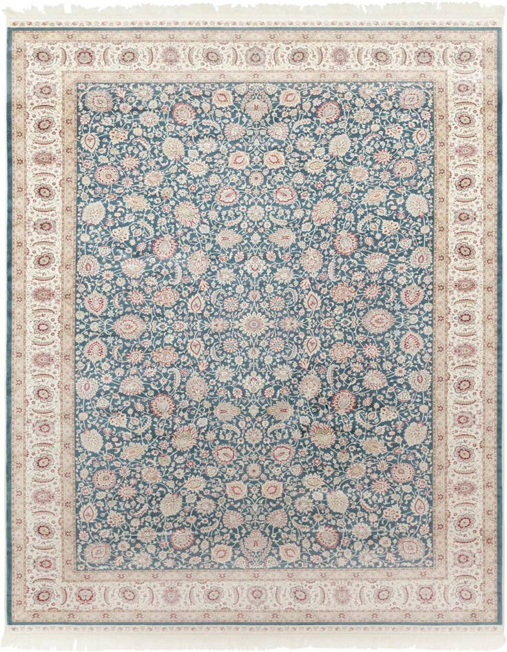 Detail image of 6' 7 x 9' 10 Qom Bamboo Silk Rug