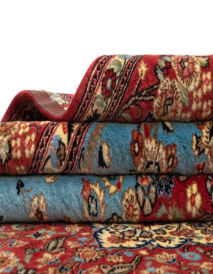 Detail image of 6' 7 x 9' 7  Hand Knotted Qom Persian Rug