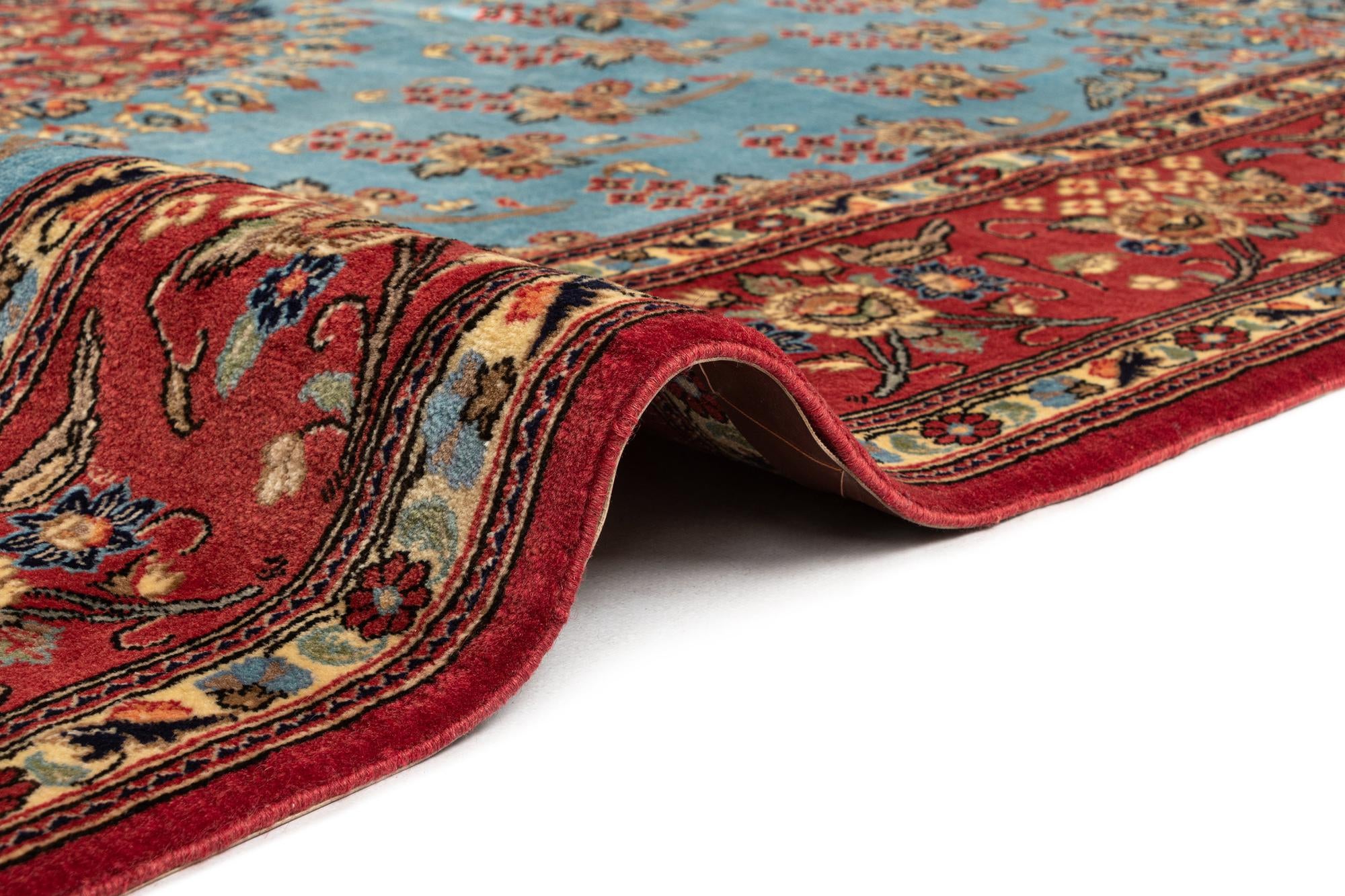 6' 7 x 9' 7 Hand Knotted Qom Persian Rug