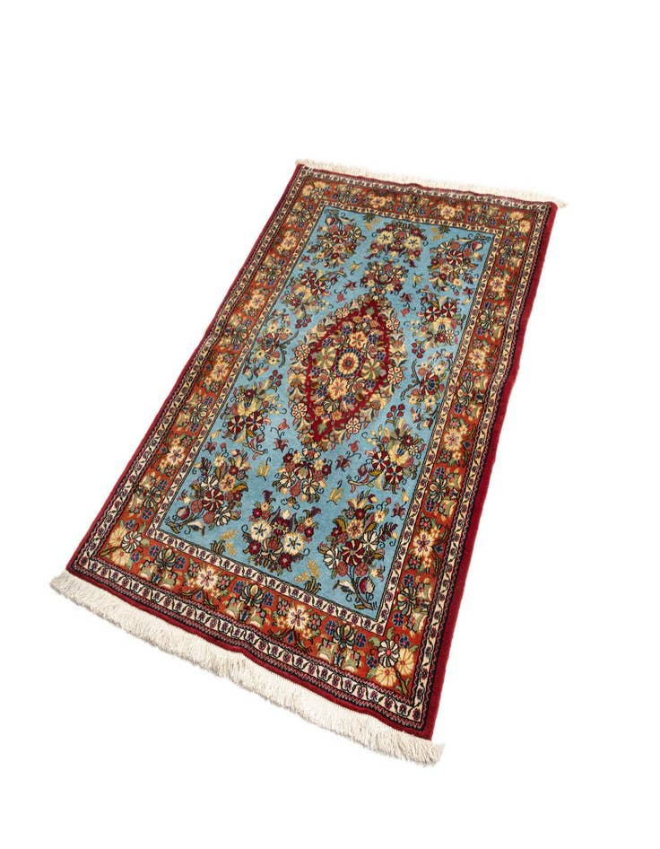 Detail image of 3' 6 x 4' 11  Hand Knotted Qom Persian Rug