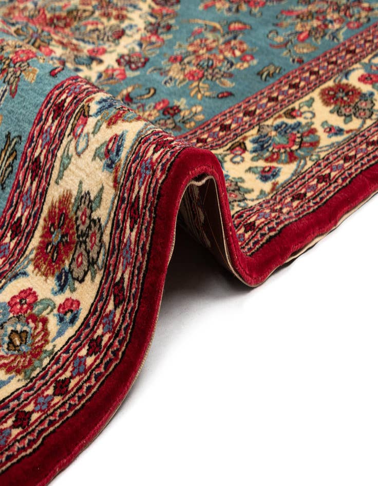 Detail image of 4' 8 x 6' 9  Hand Knotted Qom Persian Rug