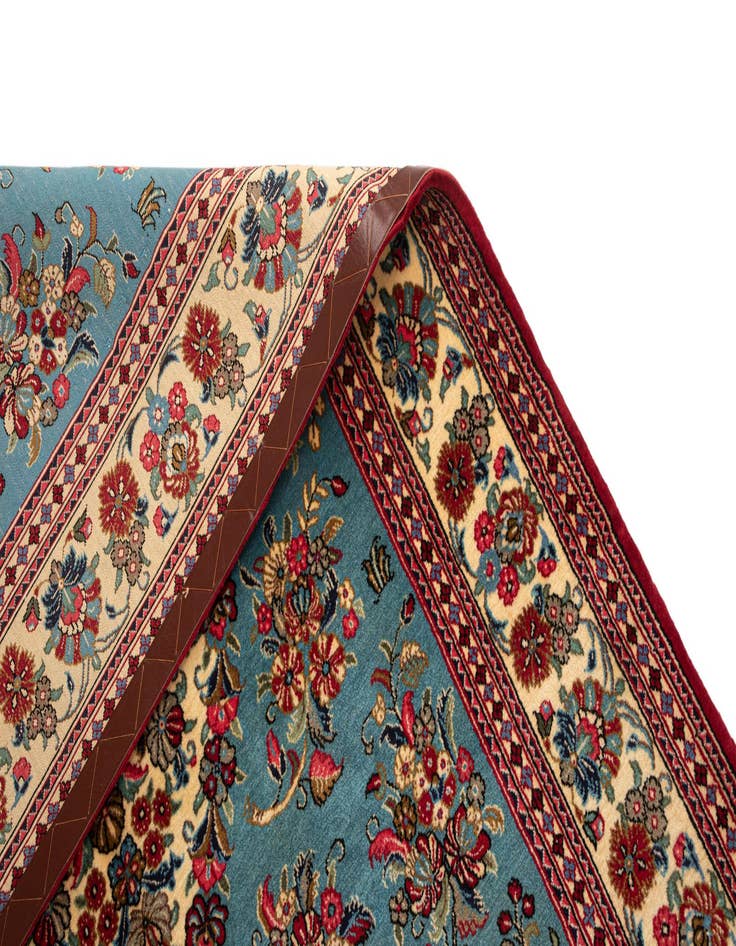 Detail image of 4' 8 x 6' 9  Hand Knotted Qom Persian Rug