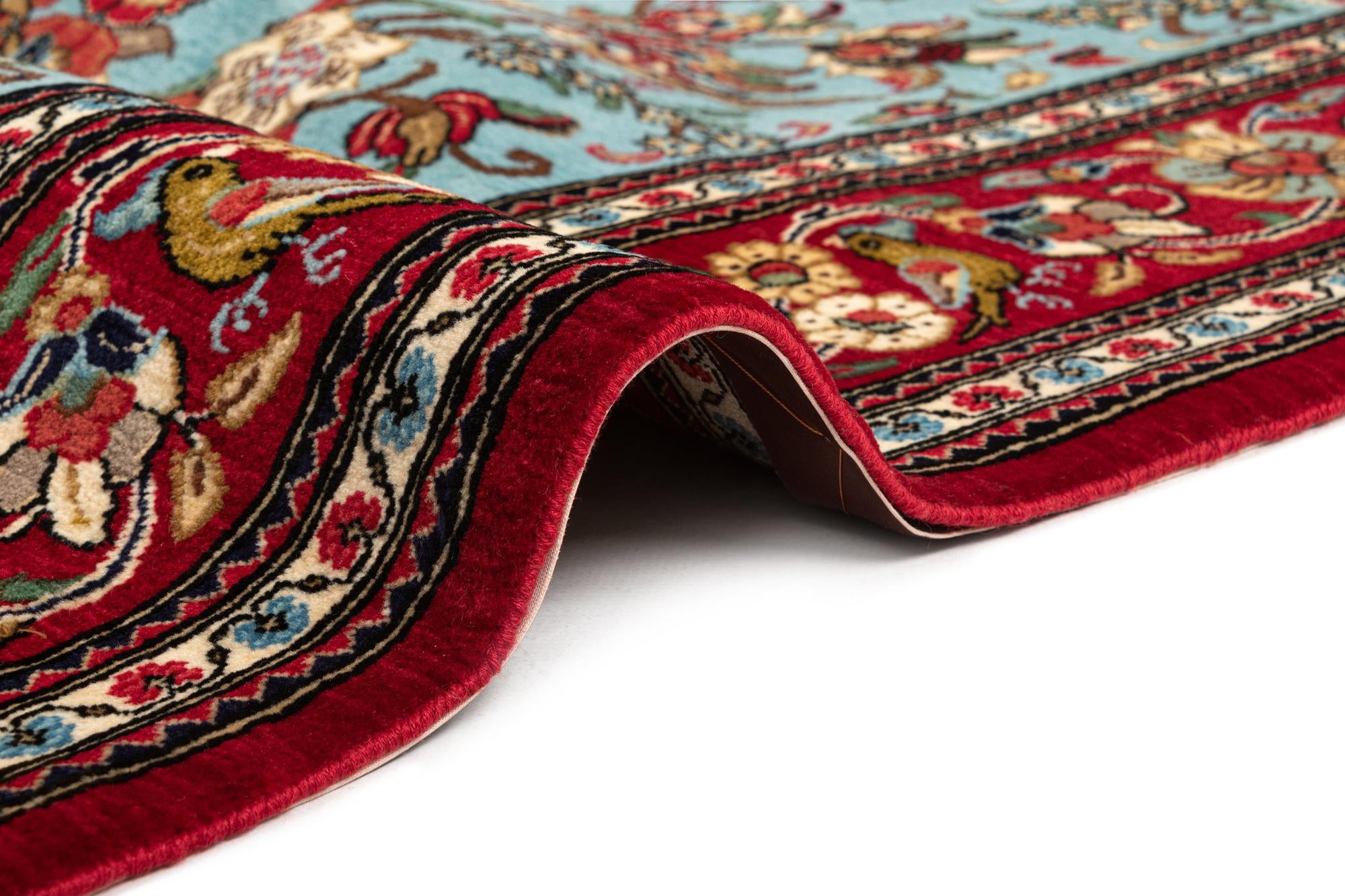 4' 10 x 6' 11 Hand Knotted Qom Persian Rug