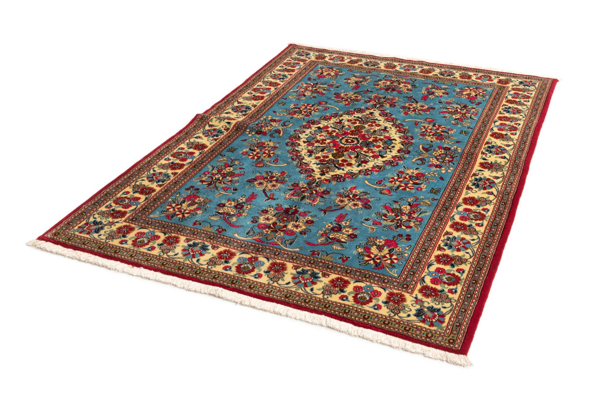4' 9 x 6' 10 Hand Knotted Qom Persian Rug