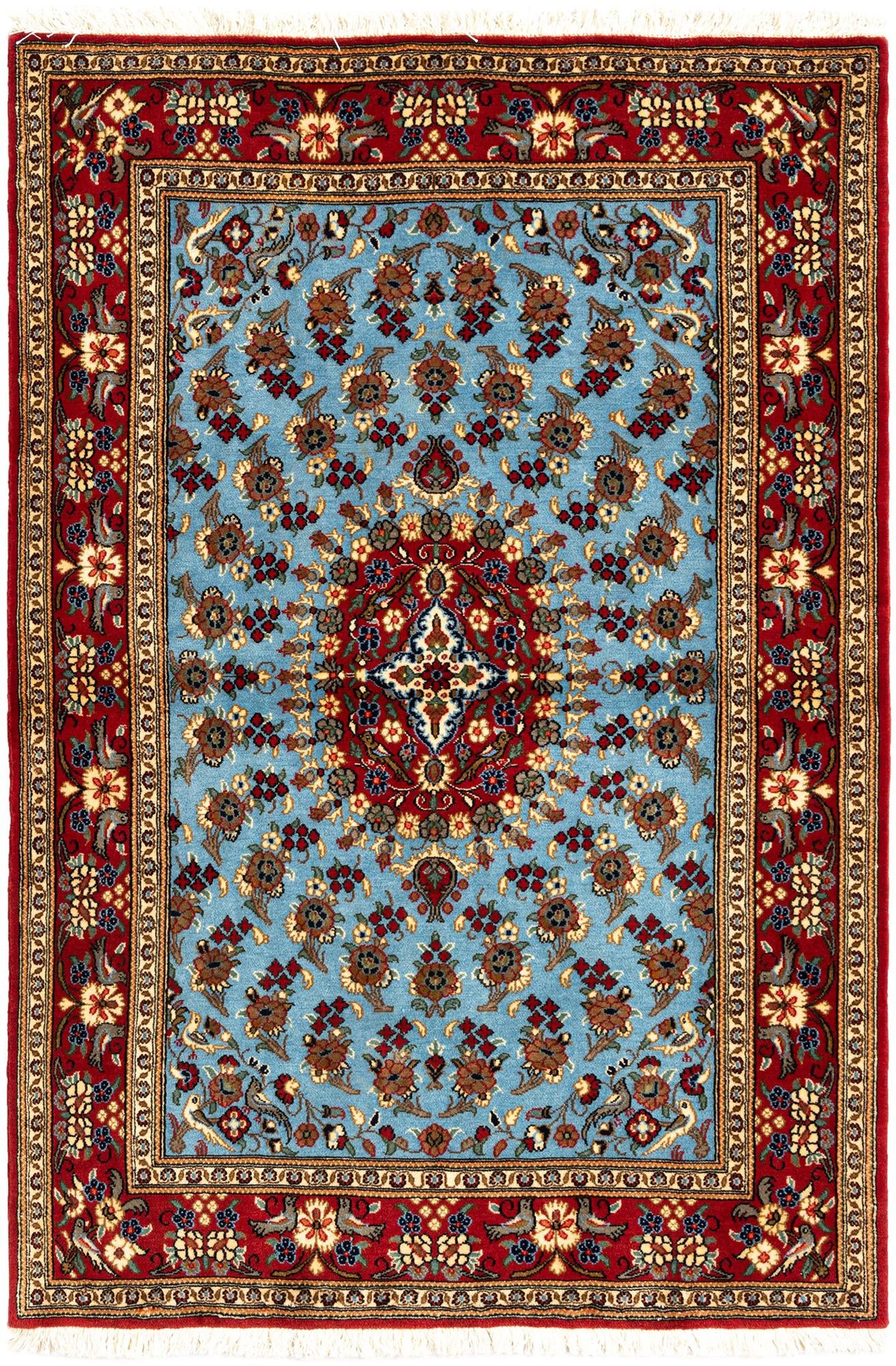 3' 5 x 5' Hand Knotted Qom Persian Rug